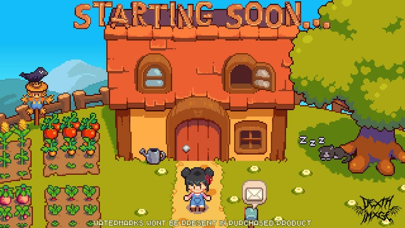 2 X Animated Pixel Art Twitch Stream Screen | Cozy Starting/ending Soon ...