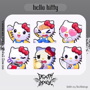 Kitty Emotes - Twitch | Discord Emotes Pack (6) || Cute Aesthetic Kawaii