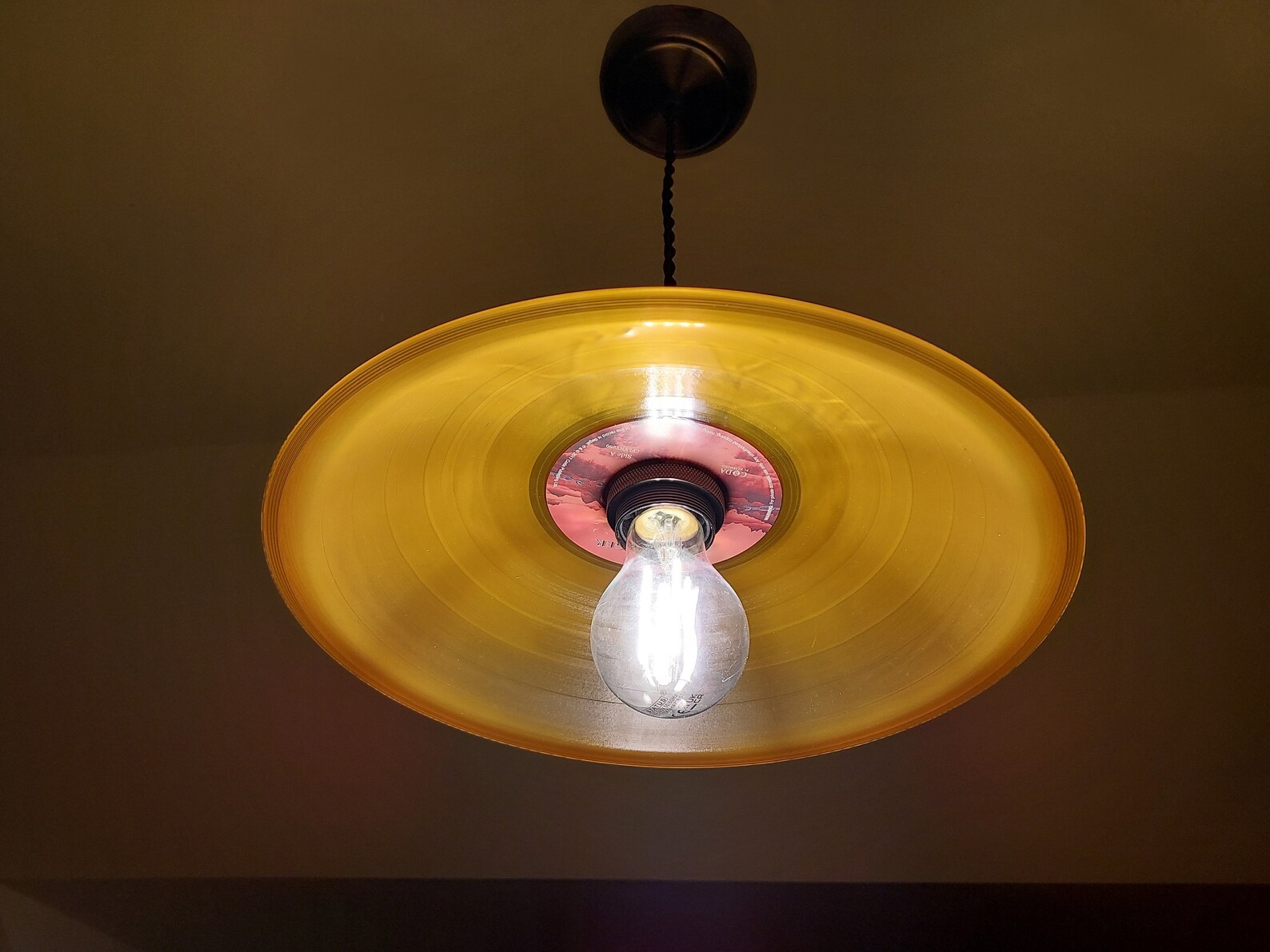 Orange Vinyl Record Lampshade Vinyl Record Light Music Lampshade Music