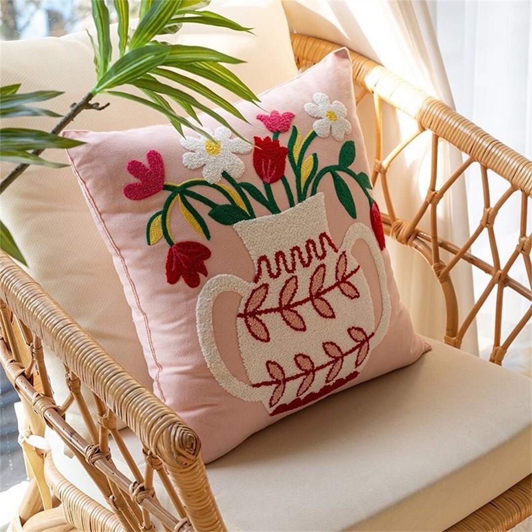 6 Styles / Daisy Flower Throw Pillow / Cute Flower Pillow Case / Floral