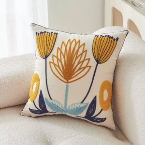 Yellow Flower throw pillow/Cute flower pillow case/Floral pillow covers/Decorative floral pillow case/Spring throw pillow cover/Spring decor