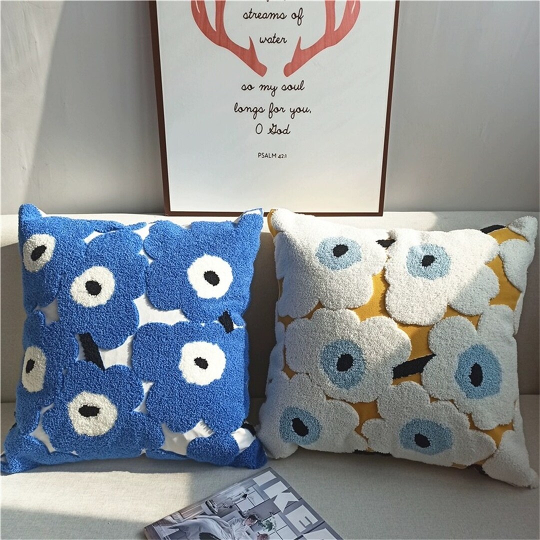 7 Color Blue Flower Throw Pillow,boho Floral Throw Pillow Cover,daisy