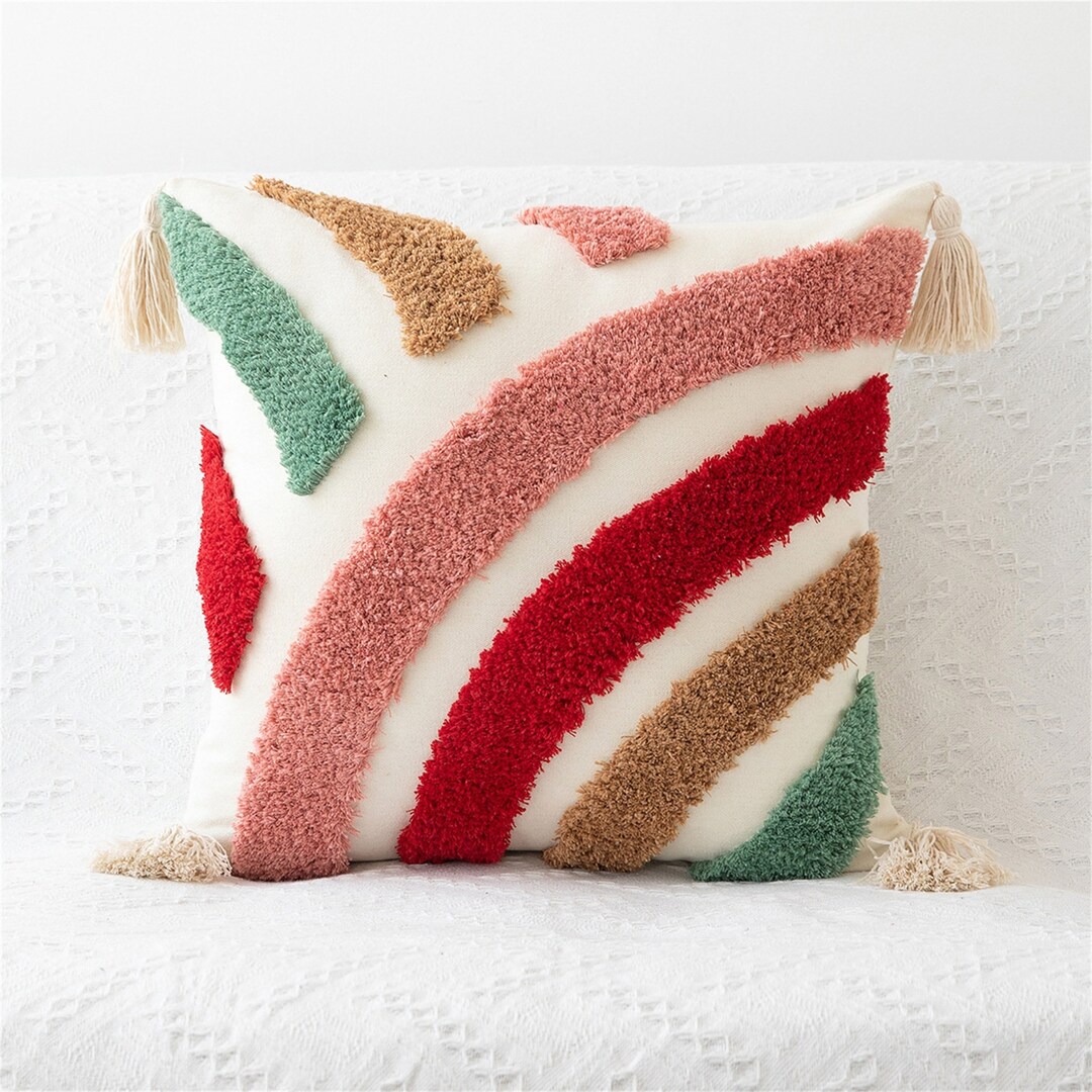 Colorful Rainbow Bohemian Style Throw Pillow Covers/boho Throw Pillow ...