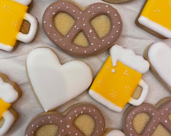 Assortiment de biscuits bretzel et bière