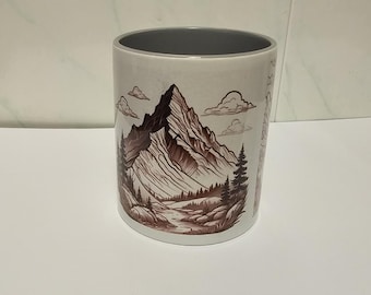 Mountain Mug – Adventure Ceramic Coffee Cup for Hiking & Nature Lovers | Outdoor Gift
