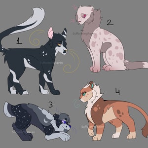 Feline character adoptable - Furry fursona design batch