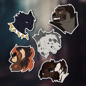 Stickers Warrior Cats Villains Tigerstar Scourge Mapleshade Ashfur Hawkfrost Glossy