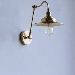 Brass Foldable Wall Lamp/ Retro Round Brass Lamp/ Adjustable Wall Lamp/ Home Decor