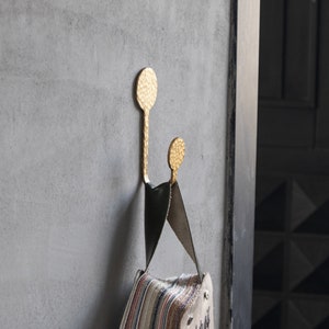 Hand hammered brass hook/designer hook/coat hook/living room entrance kitchen hook