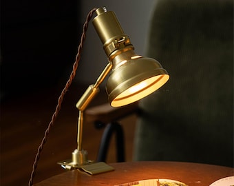 Vintage Brass Lamp/brass Clip Lamp/industrial Bedroom Bedside