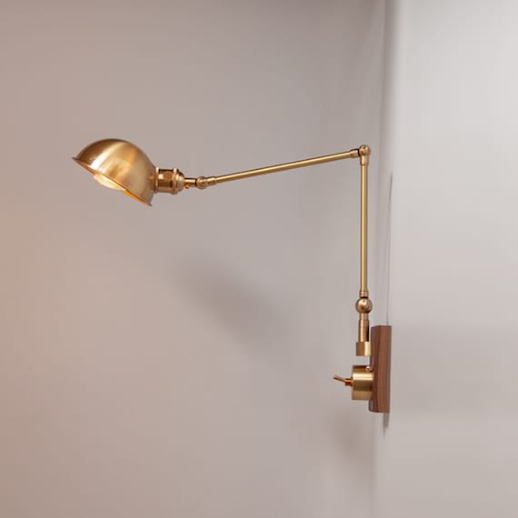 Wall Mounted Brass Lamp Brass Clip Lamp/vintage Brass Lamp
