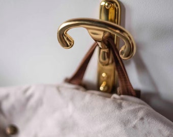Vintage brass hooks, brass coat hooks, porch wall hooks