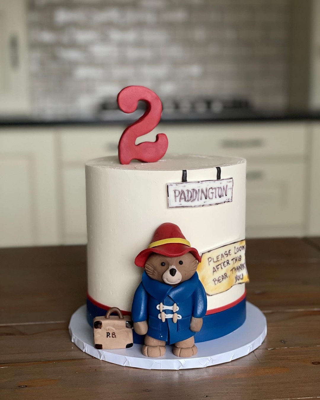 Fondant Paddington Bear Cake Topper, Perfect for Birthdays and