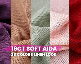 Stickerei Stoff für Kreuzstich, 16ct Leinen Look Aida Stoff, weich, einfach zu sticken, Nadelspitze Leinwand, kostenloser schneller Versand