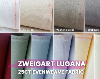 Zweigart 25ct Lugana Fabric, Embroidery Fabric, Zweigart Cross Stitch Fabric, Needlepoint Canvas, 25 Count, 3835 - Fast Delivery