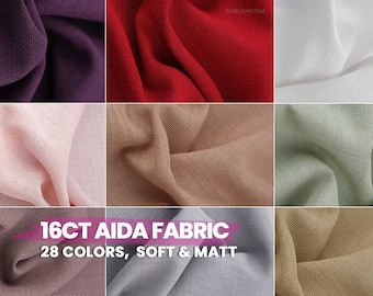 16 Count Soft Aida Cross Stitch Fabric, Tessuto Aida effetto lino da cucire, Tessuto da ricamo, Panno Aida, Spedizione veloce gratuita