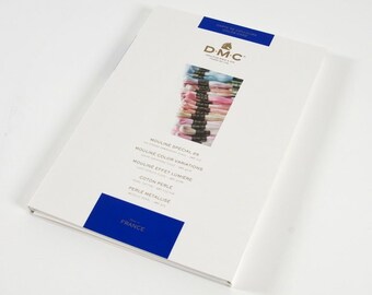 DMC Colour Card with Thread Samples, Stranded Cotton Shade Card, Mouline Colour Chart w100b, Crafted from Real Yarns