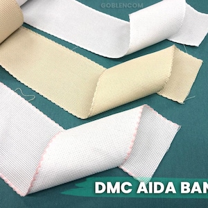 Dmc 16 ct Aida Band, Aida Border Cloth, %100 Cotton Cross Stitch Fabric, 16 Count Aida Border - Fast Delivery