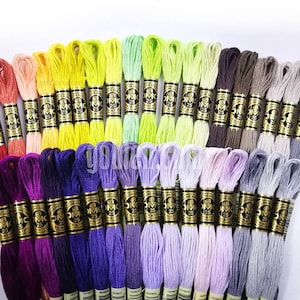 Dmc Floss, Thread Set, 35 New Colors Mouline Thread Set, Genuine DMC - Cross Stitch Thread, Embroidery Thread