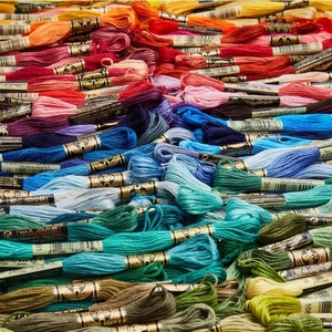 DMC 500 Colors Embroidery Floss Set, Genuine DMC Mouline Complete Set, Stranded Cotton Thread, Mouline Embroidery Thread