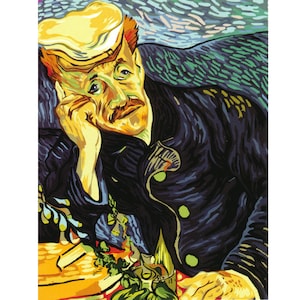 Seg Needlepoint, Tapestry Canvases, 31x23&quot;, 981.169 Printed Canvas - Thread Options Available, Paul Gachet by Van Gogh
