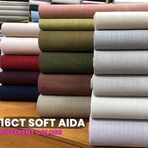 Soft Cross Stitch Fabric, 16ct Linen Look Aida Fabric to Stitch, Embroidery Fabric, Aida Cloth, Free Fast Shipping