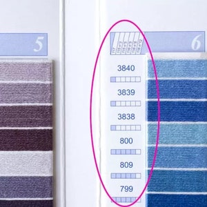 DMC Colour Card With Thread Samples, Stranded Cotton Shade Card ...