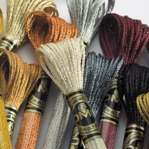DMC Lichteffekte Faden, Perlglanz Stickgarn, silbrig Faden, Stickgarn, Dmc Kreuzstich Faden, 36 Farben - 10 qty Please!