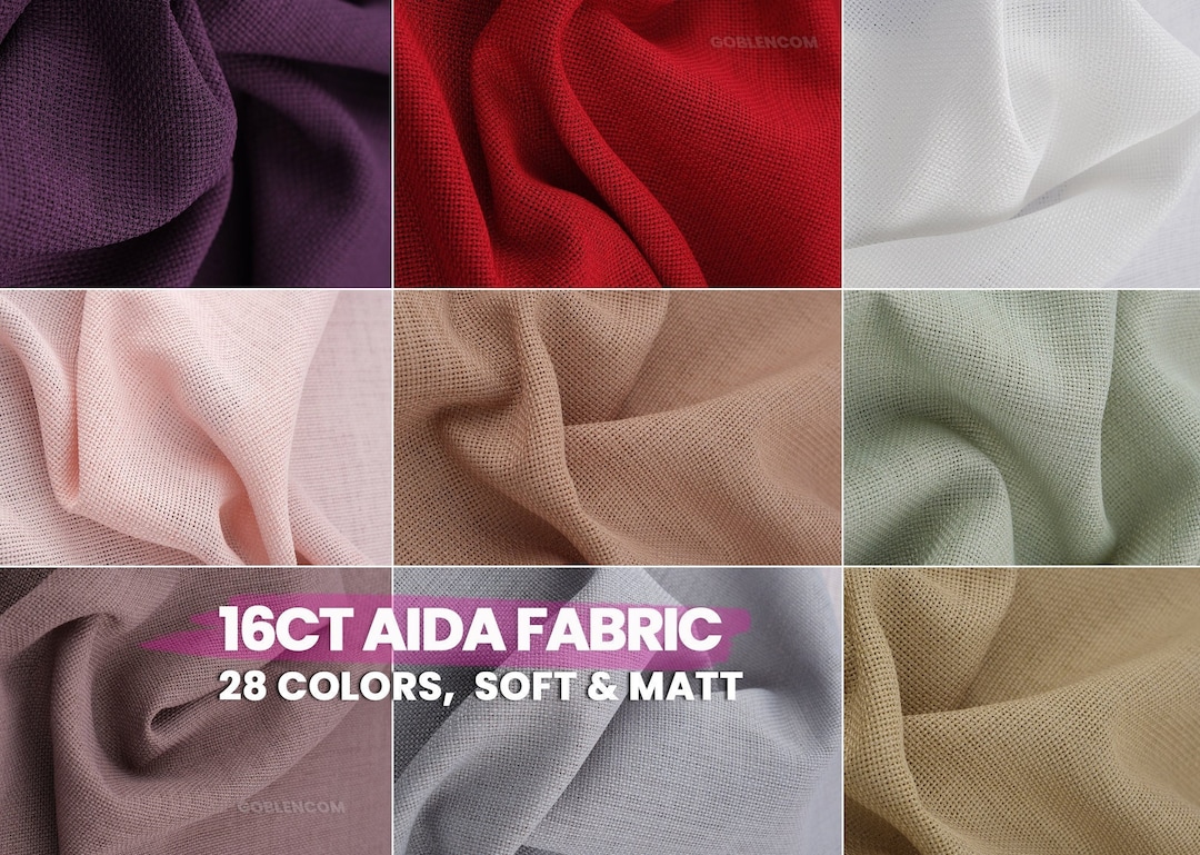 16 Count Soft Aida Cross Stitch Fabric, Linen Look Aida Fabric to