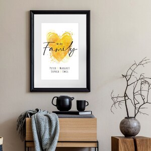 Family poster "Heart", personalized gift, mural, fineart print handsigned, wall decoration
