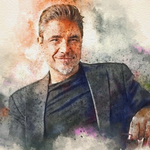 Aquarell-Portrait vom Foto, Lieblingsmensch im Aquarell-Stil, digitale Malerei, Aquarellbild, Geschenk für Sie und Ihn