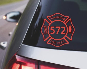 Custom Firefighter, Custom Firefighter Decal, Custom Firefighter Vinyl Decal, Personalized Firefighter Decal, Firefighter Car Decal