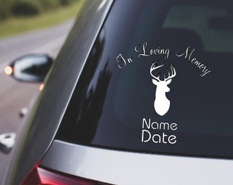 In Loving Memory, In Loving Memory Decal, Memorial Decal, In Loving Memory Buck Memorial Decal, Deer Memorial Decal, Memorial Car Decal
