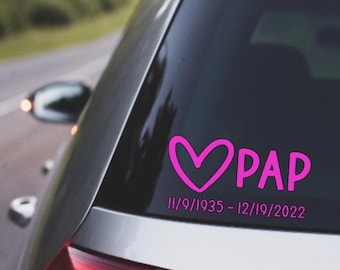 Memorial Decal, Memorial Vinyl Decal, Memorial Heart Decal, Custom Memorial Decal, Custom Memorial Heart Decal, Custom Car Decal, Memorial