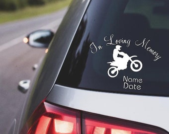 In Loving Memory, In Loving Memory Decal, In Loving Memory Dirt Bike Decal, In Loving Memory Dirt Bike Vinyl Decal, Memorial Car Decal