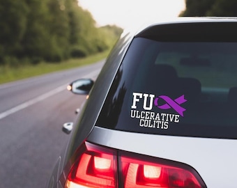 Ulcerative Colitis, IBD Decal, Fuck uc Decal, Fuck uc Vinyl Decal, Fuck uc Car Decal, Fuck UC Truck Decal, IBD Awareness, Car Decal
