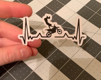Dirt Bike Heartbeat, Dirt Bike, Dirt Bike Vinyl Sticker, Laptop Decals, Tumbler Decals, Supercross, Motocross, Moto, Dirt Bike, Dirt Bikes