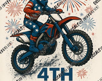 Dirt Bike, Dirt Bike 4th of July PNG, 4th of July Png File, 4th of July Dirt Bike, Png File, Sublimation, Files for Cricut and Silhouette