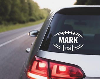 Football, Football Decal, Custom Football Decal, Personalized Football Decal, Personalized Football Car Decal, Personalized Car Decal