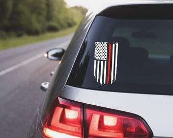 Firefighter Flag, Firefighter Flag Decal, Back the Red, Back the Red Flag, Back the Red Flag Decal, Firefighter, Firefighter Decal, Fire