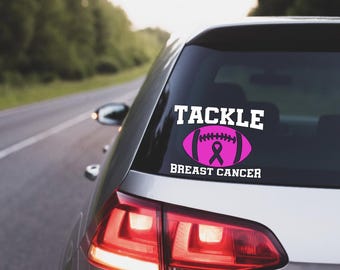 Breast Cancer, Breast Cancer Decal, Breast Cancer Awareness, Breast Cancer Awareness Decal, Breast Cancer Football Decal, Cancer Car Decal