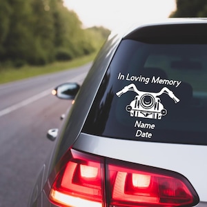 Personalized In Loving Memory Motorcycle Decal - Memorial Car Decal