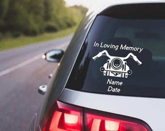 In Loving Memory, In Loving Memory Decal, In Loving Memory Motorcycle Decal, In Loving Memory Car Decal, Memorial, Memorial Decal, Car Decal