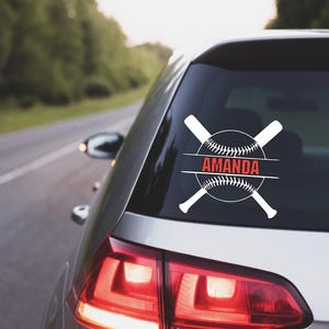 Custom Baseball Vinyl Decal: Add Name, Car/Truck/Tumbler