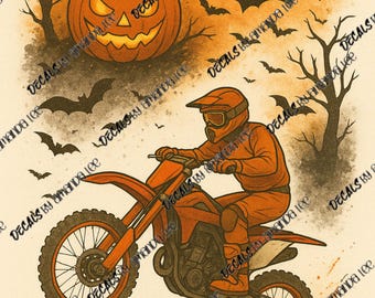 Dirt Bike, Dirt Bike Halloween PNG, Halloween Png File, Fall Dirt Bike, Fall Png File, Sublimation, Files for Cricut and Silhouette
