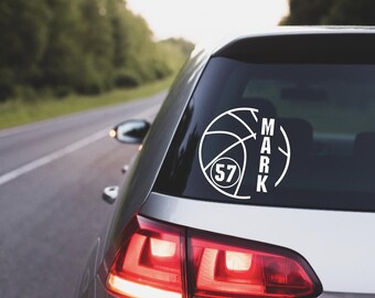 Basketball, Basketball Decal, Custom Basketball Decal, Custom Basketball Vinyl Decal, Car Decal, Truck Decal, Laptop Decal