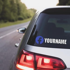 Custom Facebook, Custom Facebook Decal, Custom Facebook Username Decal, Facebook Car Decal, Facebook Truck Decal