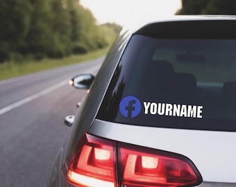 Custom Facebook, Custom Facebook Decal, Custom Facebook Username Decal, Facebook Car Decal, Facebook Truck Decal