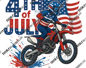 Dirt Bike, Dirt Bike 4th of July PNG, 4th of July Png File, 4th of July Dirt Bike, Png File, Sublimation, Files for Cricut and Silhouette