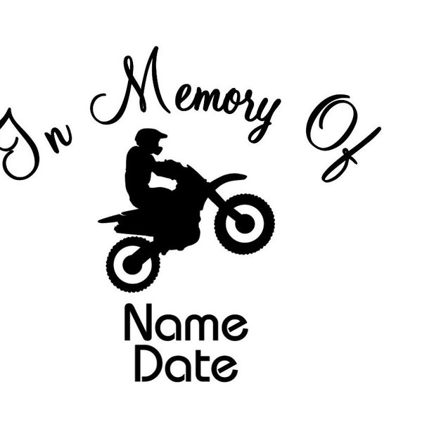 Customizable In Memory Of, In Memory Of Dirt Bike Decal